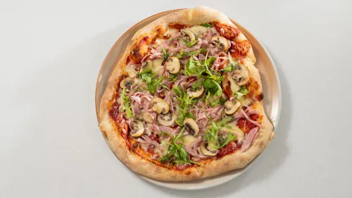 Sonkás gombás pizza